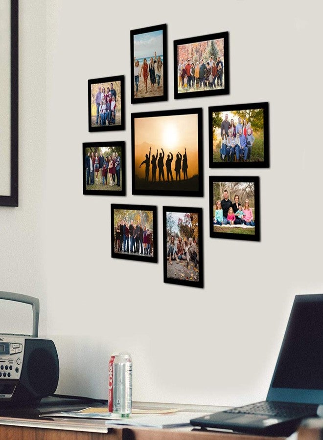 i2 Frames 9 Individual Wall Hanging Collage Photo Frames Black with 8x10, 5x7,and 5x5 Inches - Image 2
